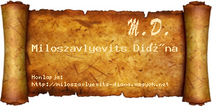 Miloszavlyevits Diána névjegykártya