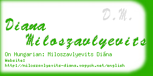 diana miloszavlyevits business card