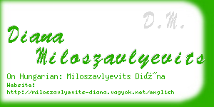 diana miloszavlyevits business card